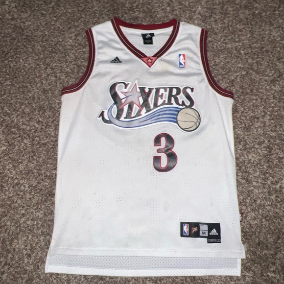 adidas Other - adidas White and Maroon Philadelphia 76ers Allen Iverson #3 Jersey